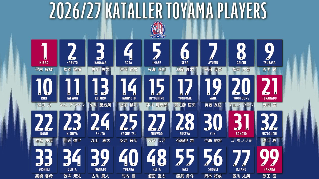 2026/27 KATALLER TOYAMA Uniform – カターレ富山公式ウェブサイト